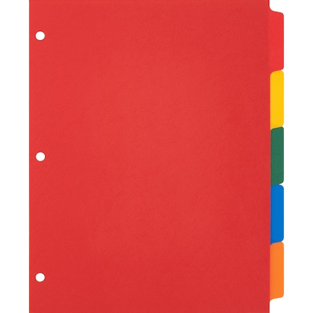 Plain Tab Color Polyethylene Index Dividers, PK5